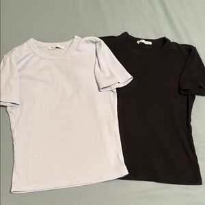 ZARA Black and Light Gray T-Shirts